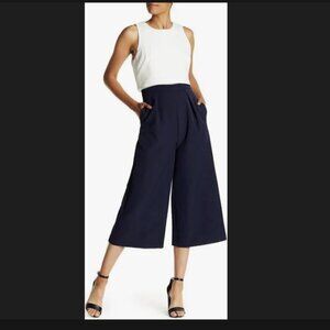 Vince Camuto – Crepe Popover Crop Jumpsuit - Navy/Ivory - New with Tags! Size 6